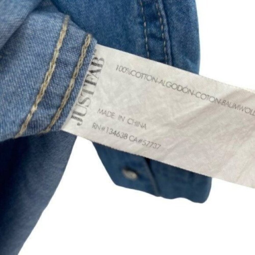 Lumiere Denim Embroidered Pearl Snap Shirt Western Cowgirl - Picture 10 of 11